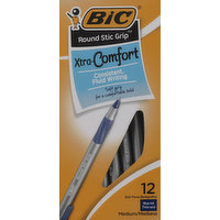BiC Ball Pens, Xtra Comfort, Blue Ink, Medium, 12 Each
