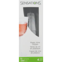 Sensations Wine Glasses, Plastic, 12 Fluid Ounce, 4 Each