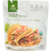 Simply Organic Simmer Sauce, Mild Taco, 8 Ounce