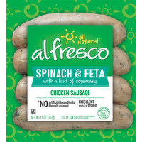 Al Fresco Chicken Sausage, Spinach & Feta, 11 Ounce