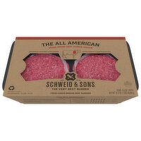 Schweid & Sons Beef Burgers, Fresh Angus Ground, 75%/25%, The All American, 4 Each