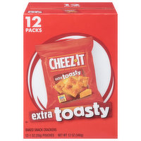 Cheez-It Snack Crackers, Baked, Extra Toasty, 12 Packs, 12 Each