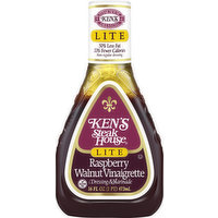 Ken's Steak House Dressing & Marinade, Raspberry Walnut Vinaigrette, Lite, 16 Ounce