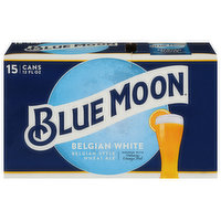 Blue Moon Beer, Belgian White, Belgian-Style Wheat Ale, 15 Pack, 15 Each