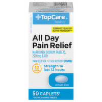 TopCare All Day Pain Relief, 220 mg, Caplets, 50 Each