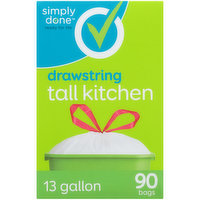 Simply Done Tall Kitchen Bags, Drawstring, 30 Gallon - 120 bags