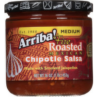 Arriba! Chipotle Salsa, Fired Roasted, Mexican, Medium, 16 Ounce