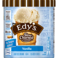 Dreyer's Ice Cream, Light, No Sugar Added, Vanilla, 1.5 Quart