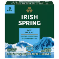 Irish Spring Soap Bars, Icy Blast, 3 Each