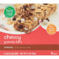 Food Club Granola Bars, Chewy, S'mores, 8 Each