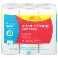 Simply Done Bath Tissue, Ultra-Strong, Mega Rolls, 2-Ply, 18 Each