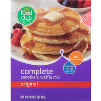 Food Club Pancake & Waffle Mix, Original, Complete, 32 Ounce