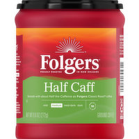 Folgers Coffee, Ground, Half Caff, Medium, 9.6 Ounce