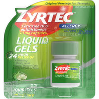 Zyrtec Allergy, Indoor & Outdoor, Original Prescription Strength, 10 mg, Liquid Gels, 12 Each