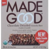 Made Good Granola Bars, Chocolate Drizzled, Cookie Crumble, 5 Pack, 5 Each