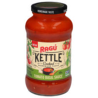 Ragu Sauce, No Sugar Added, Tomato Basil, Kettle Cooked, 24 Ounce