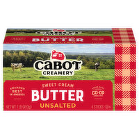 Cabot Creamery Butter, Sweet Cream, Unsalted, 4 Each