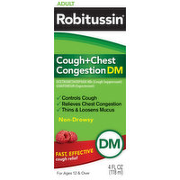 Robitussin Cough + Chest Congestion DM, Adult, 4 Fluid ounce