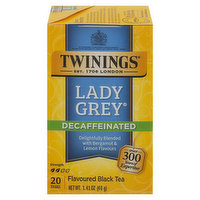 Twinings Black Tea, Lady Grey, Decaffeinated, Bags, 20 Each