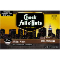 Chock Full O Nuts 100% Colombian Medium Roast Coffee Single Serve Pods, 3.8 Ounce