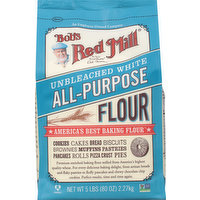 Bob's Red Mill Flour, Unbleached, White, All-Purpose, 5 Pound