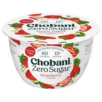 Chobani Yogurt, Zero Sugar, Nonfat, Greek, Strawberry, 5.3 Ounce