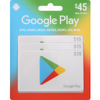 Google Play Gift Card, $45, Multipack, 3 Each