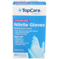 TopCare Powder-Free Nitrile Medical Exam Gloves, One Size Fits Most, 1 Each