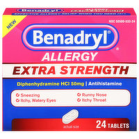 Benadryl Allergy, Extra Strength, Tablets, 24 Each