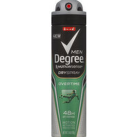 Degree Anti-Perspirant, Dry Spray, Overtime, 3.8 Ounce
