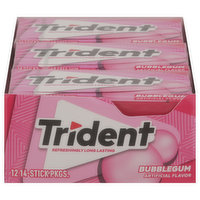 Trident Gum, Sugar Free, Bubblegum, 12 Each