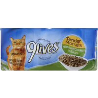 9Lives Cat Food, with Real Chicken in Sauce, Tender Morsels, 4 Each