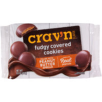 Crav'n Flavor Cookies, Peanut Butter, Fudgy Covered, 9.5 Ounce