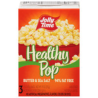 Jolly Time Microwave Popcorn, Butter & Sea Salt, Healthy Pop, 3 Each