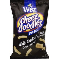 WISE Cheez Doodles, Puffed, White Cheddar Cheese Flavored, 8 Ounce