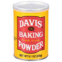 Davis Baking Powder, Double Acting, 8.1 Ounce