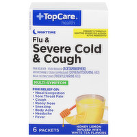 TopCare Flu & Severe Cold & Cough, Nighttime, Honey Lemon, 6 Each