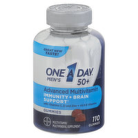 One A Day Advanced Multivitamin, Immunity + Brain Support, Men's 50+, Gummies, 110 Each