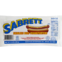 Sabrett Frankfurters, Beef, Skinless, 14 Ounce