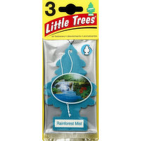 Little Trees Air Fresheners, Rainforest Mist, 3 Each