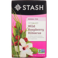 Stash Herbal Tea, Caffeine-Free, Wild Raspberry Hibiscus, Tea Bags, 20 Each