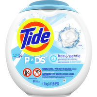 Tide Detergent, Free & Gentle, Pacs, 81 Each