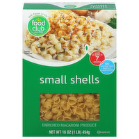 Food Club Shells, Small, 16 Ounce