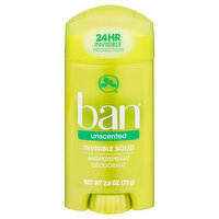 Ban Antiperspirant Deodorant, Unscented, Invisible Solid, 2.6 Ounce