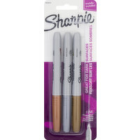 Sharpie Permanent Marker, Fine Point, Assorted Metallic, 3 Each