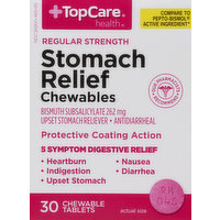 TopCare Stomach Relief, Chewables, Regular Strength, Tablets, 30 Each