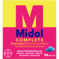 Midol Multi-Symptom Relief, Gelcaps, 24 Each