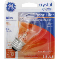 GE Light Bulb, Ceiling Fan, Crystal Clear, 40 Watts, 1 Each