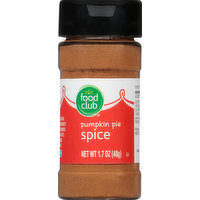 Food Club Spice, Pumpkin Pie, 1.7 Ounce