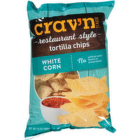 Crav'n Flavor Tortilla Chips, White Corn, Restaurant Style